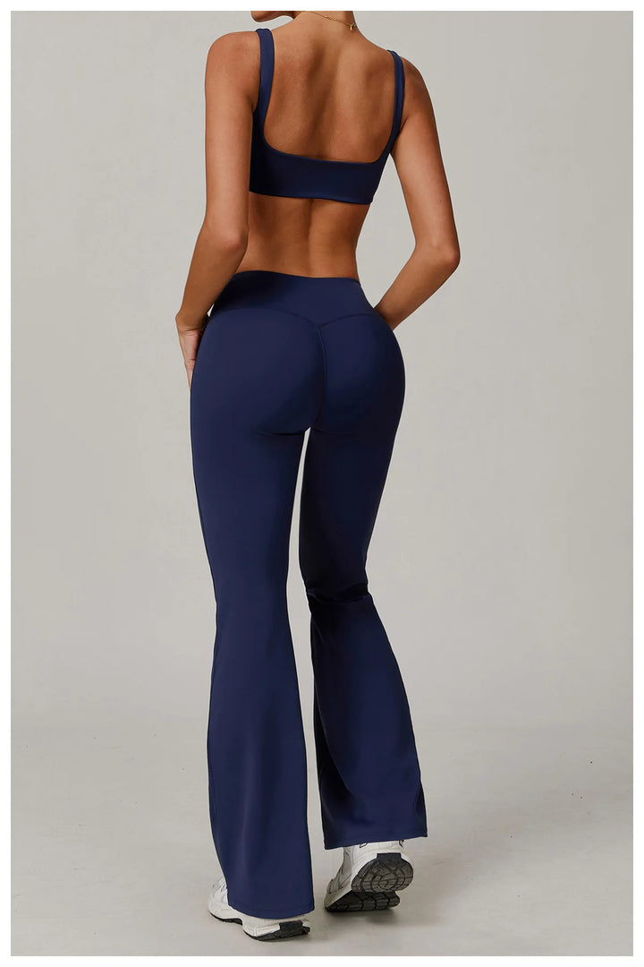 Contoured High Waist Seamless Bell Bottom Leggings