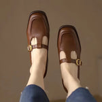 Load image into Gallery viewer, Women's T-Strap Mary Jane Shoes Square Toe Low Block Heel

