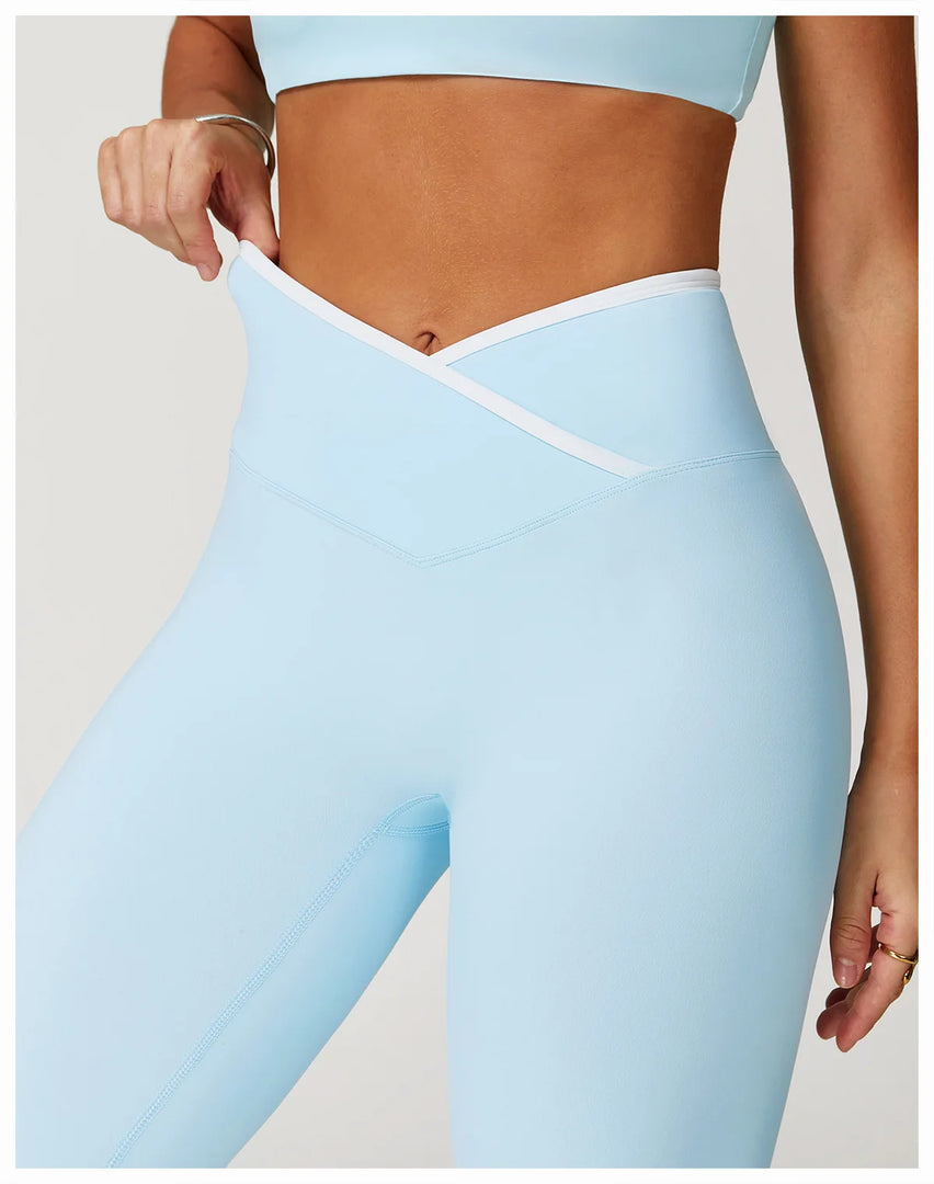High Waist Sculpt Leggings Breathable Knit Performance Wear