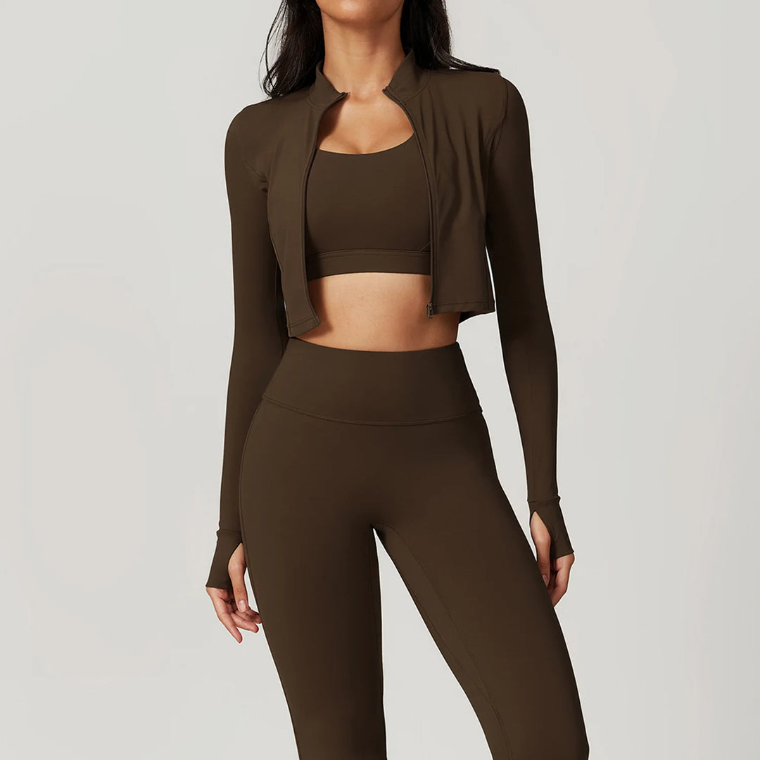 Three Piece Breathable Yoga Tracksuit Pro For Performance