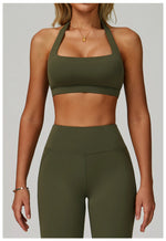 Load image into Gallery viewer, Ribbed Breathable Hanging Neck Sports Bra Performance
