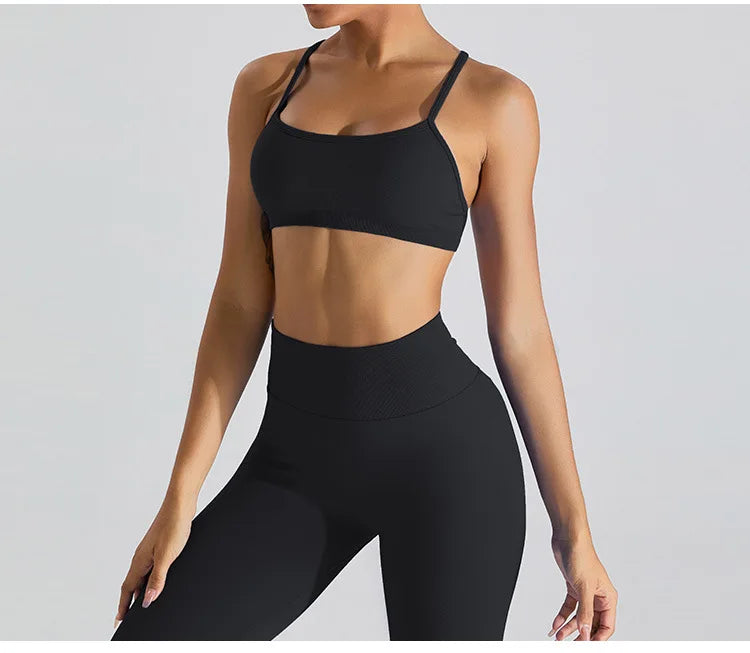 Seamless Two Piece Contour Performance Leggings Set Nylon
