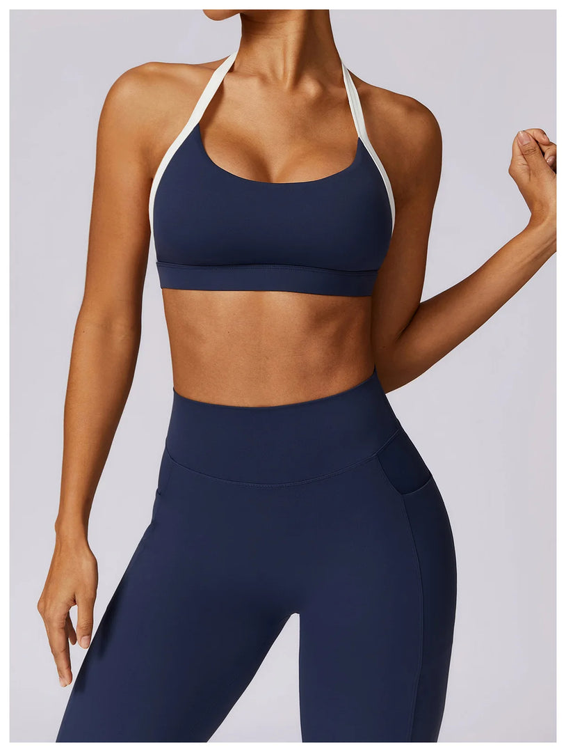 Contoured Halter Breathable Sport Bra Quick Dry Lift