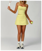 Load image into Gallery viewer, Contoured Performance Yoga Shorts Skirt Set Nylon Fabric
