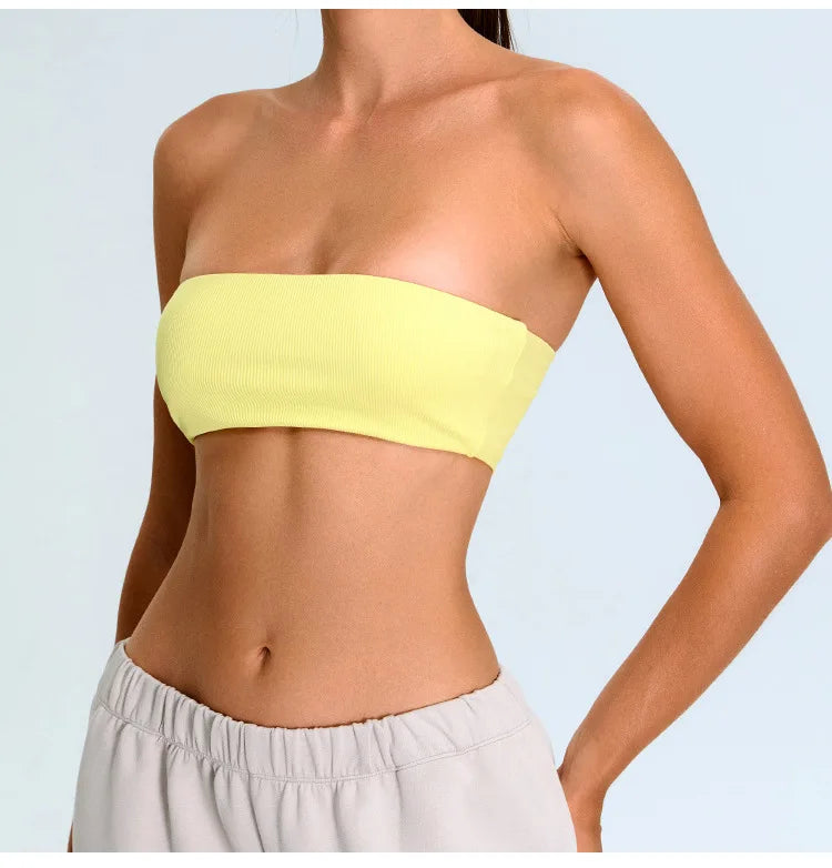 Strapless Moisture-Wicking Contour Yoga Bra for Performance