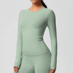 Load image into Gallery viewer, Luxurious Breathable Contoured Long Sleeve Yoga Top Nylon
