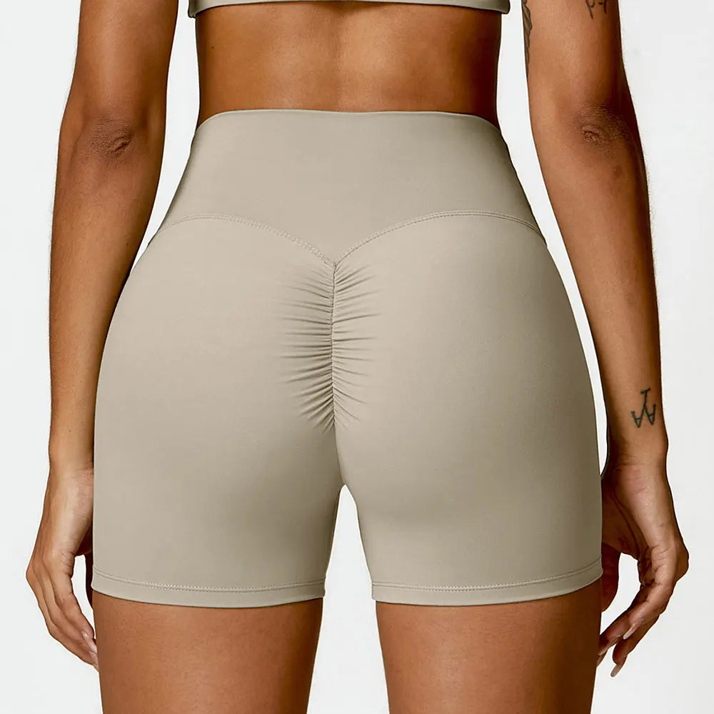 Luxurious Breathable High Waist Contour Yoga Shorts Nylon