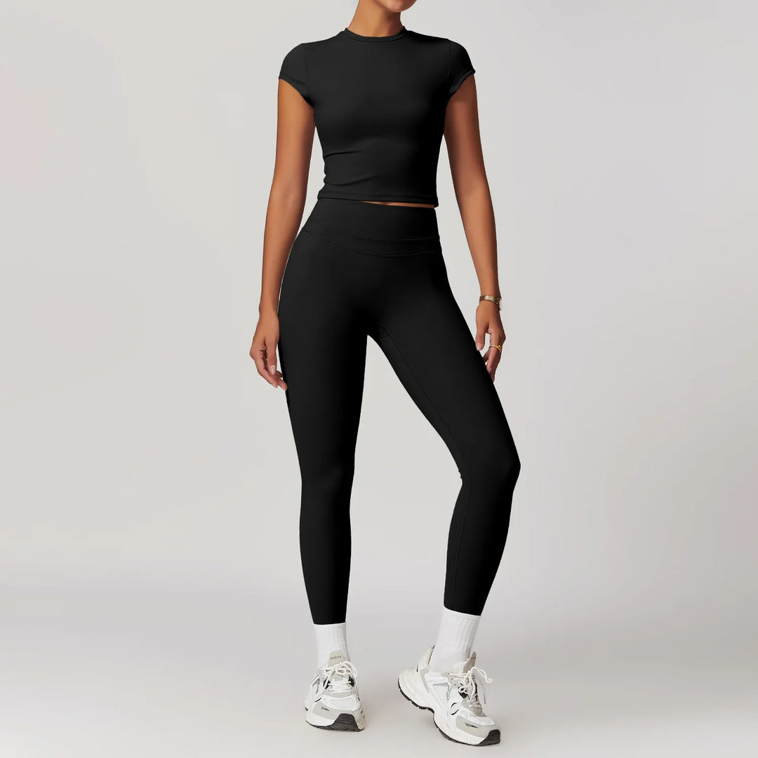 2 Piece Premium Contoured Leggings Set For Performance