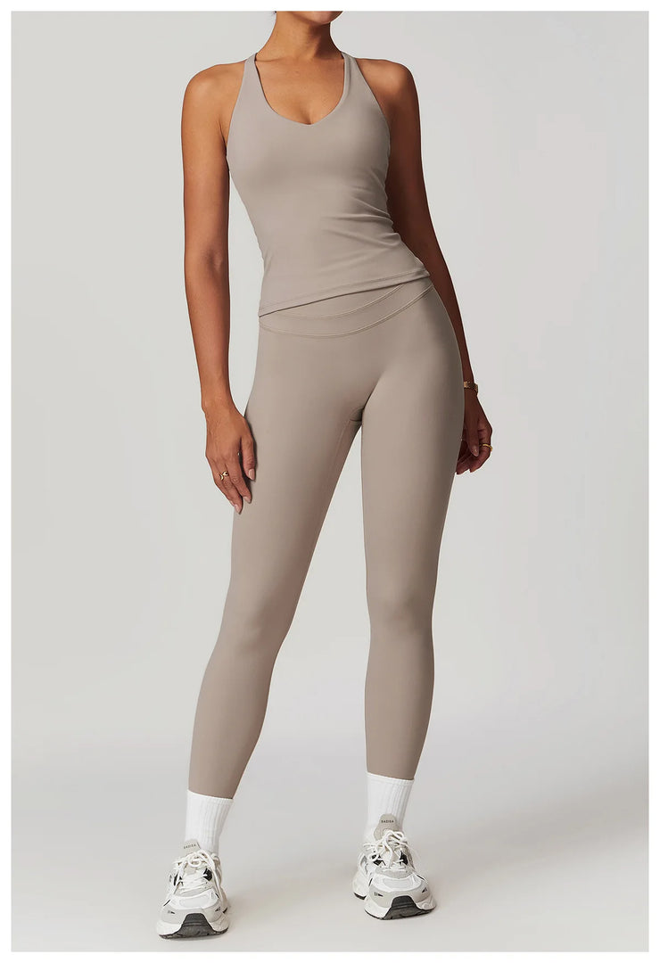 2 Piece Premium Contoured Leggings Set For Performance