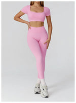 Load image into Gallery viewer, Seamless Premium Athleisure 2 Piece Leggings Set Nylon
