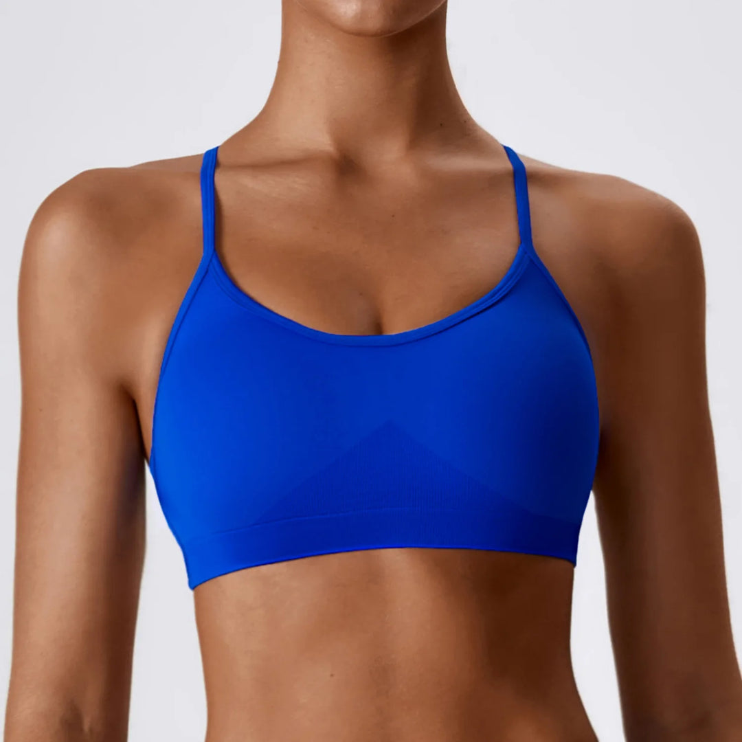 Breathable Cross Strap Contour Seamless Performance Bra