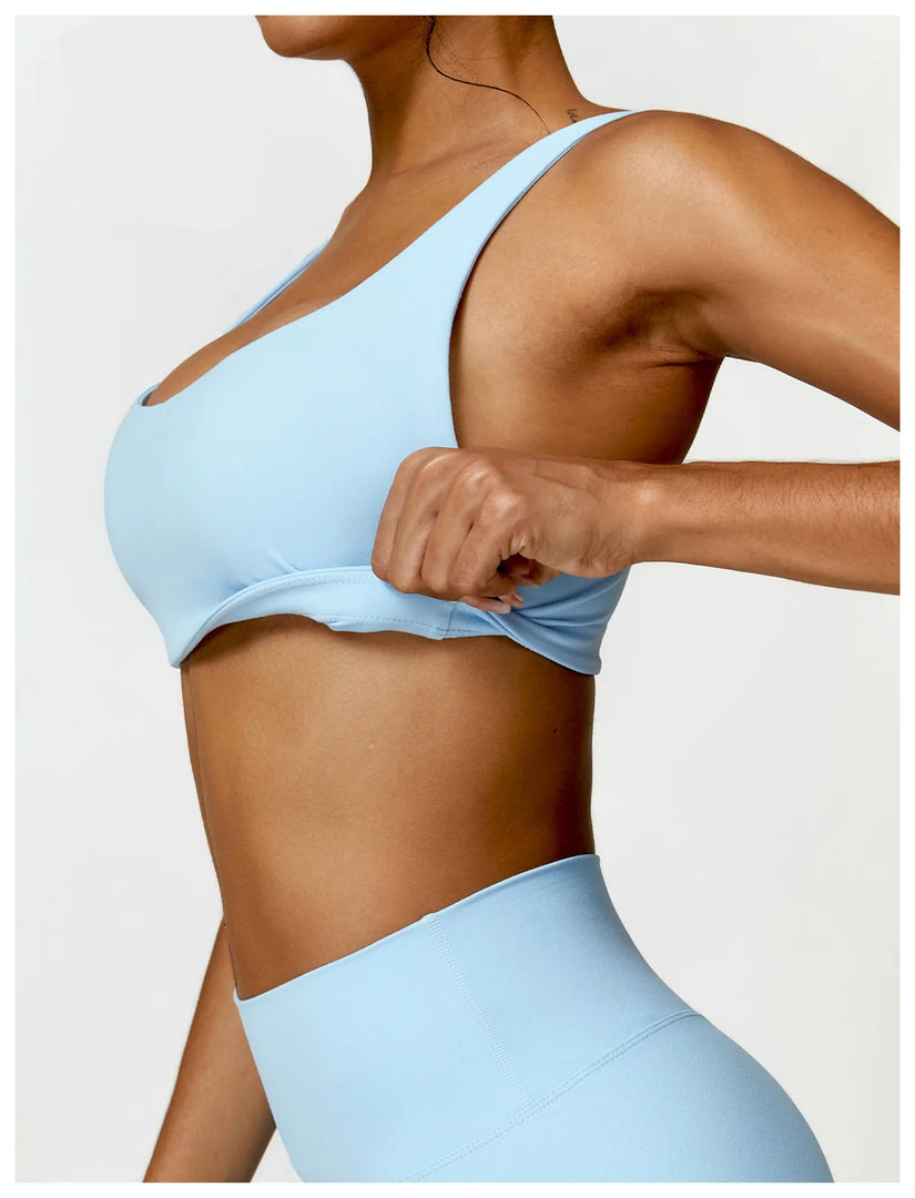 Contoured Padded Sling Seamless Sports Bra Quick Dry