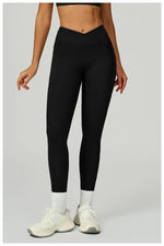 Load image into Gallery viewer, Cross Waist High Rise Contoured Elegance Yoga Leggings
