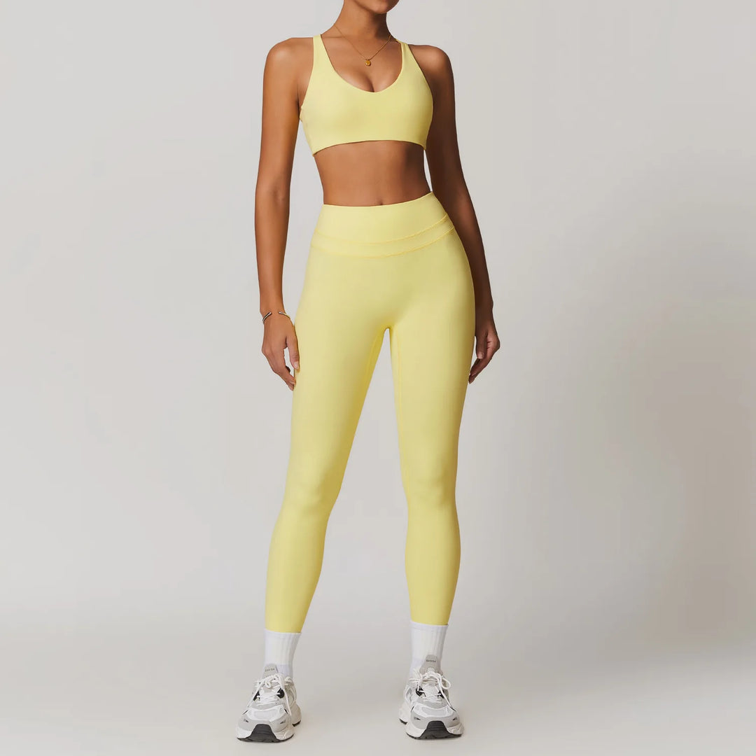 2 Piece Premium Contoured Leggings Set For Performance