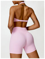 Load image into Gallery viewer, Breathable Contoured Nylon Halter Bralette With Twist
