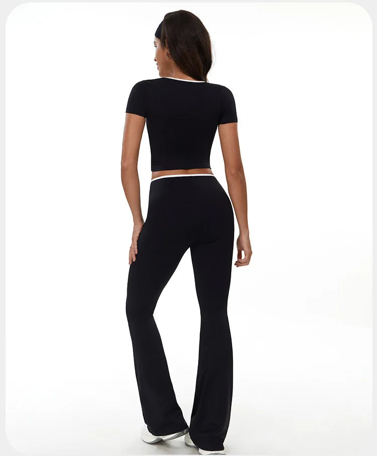 High Waist Contoured Performance Leggings Nylon Knit