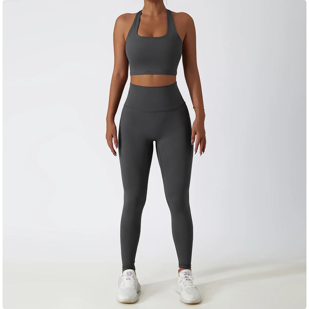 2 Piece Contouring Sculpted Yoga Ensemble Performance