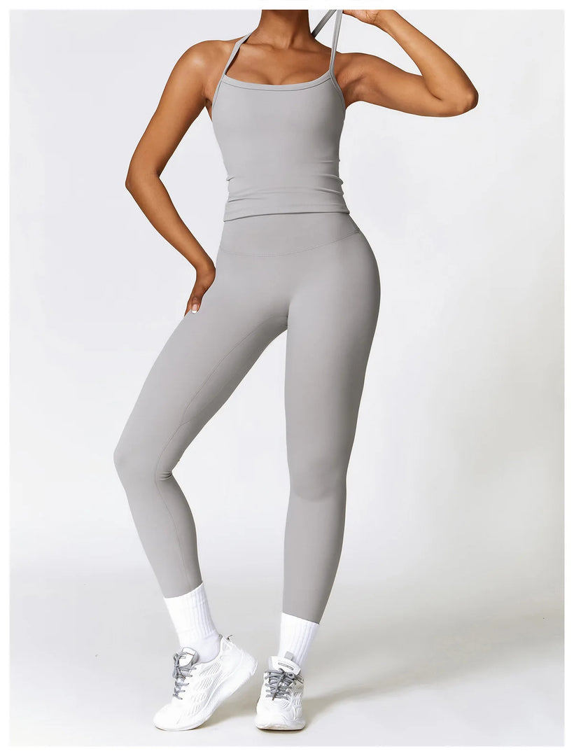 Seamless Sculpted Yoga Core Set Leggings Ribbed Contour