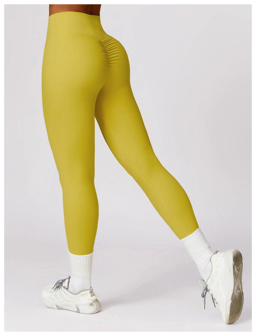 Luxurious High-Waist Contour Seamless Leggings Scrunch