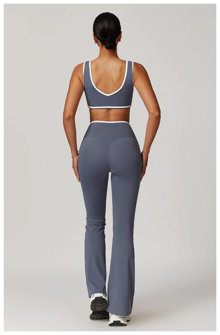 Luxurious High Waist Contoured Bell Bottom Leggings