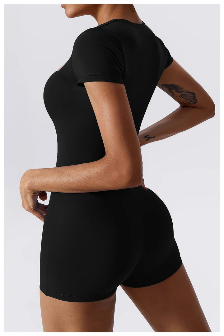 Soft Premium Contoured All In One Yoga Bodysuit Sleeves