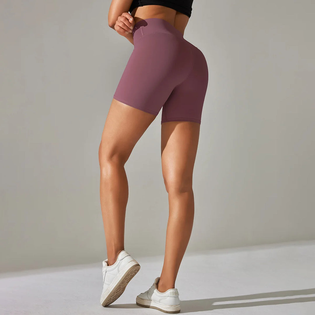 Luxurious High Waist Breathable Yoga Shorts Contour