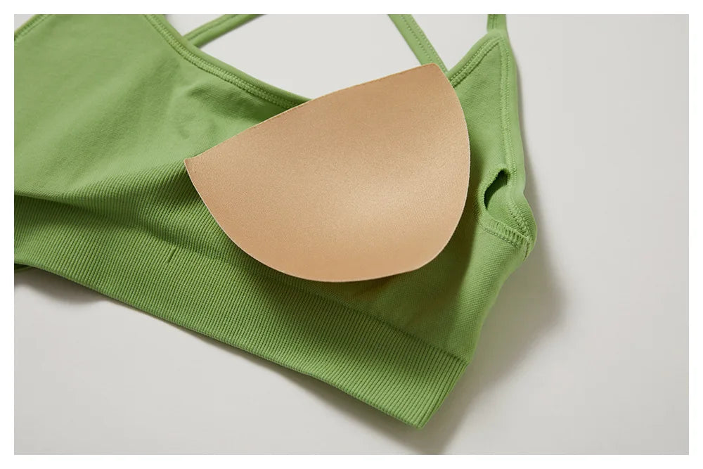 Breathable Cross Strap Contour Seamless Performance Bra