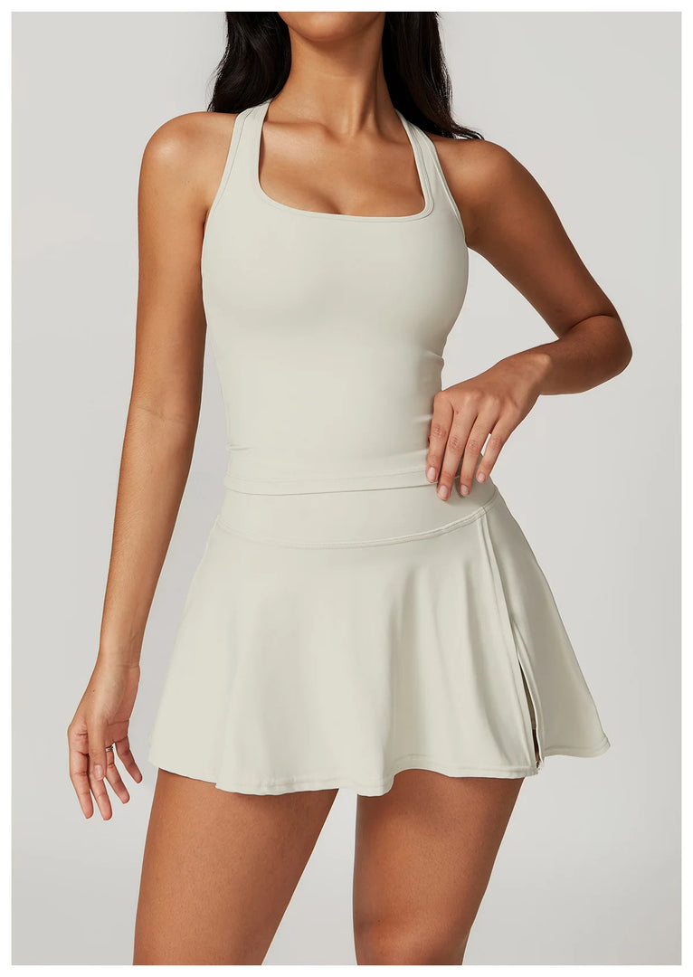 Two Piece Seamless Contour Yoga Leggings Set Nylon Knit