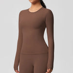 Load image into Gallery viewer, Luxurious Breathable Contoured Long Sleeve Yoga Top Nylon
