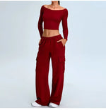 Load image into Gallery viewer, Off Shoulder Contour Seamless Athleisure Top Nylon
