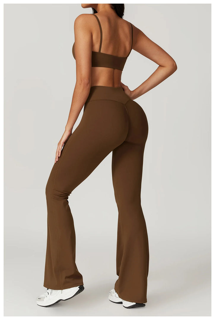 Seamless Flared Bell Bottoms Yoga Leggings High Waist