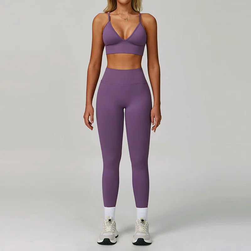 Two Piece Contour Seamless Performance Yoga Ensemble