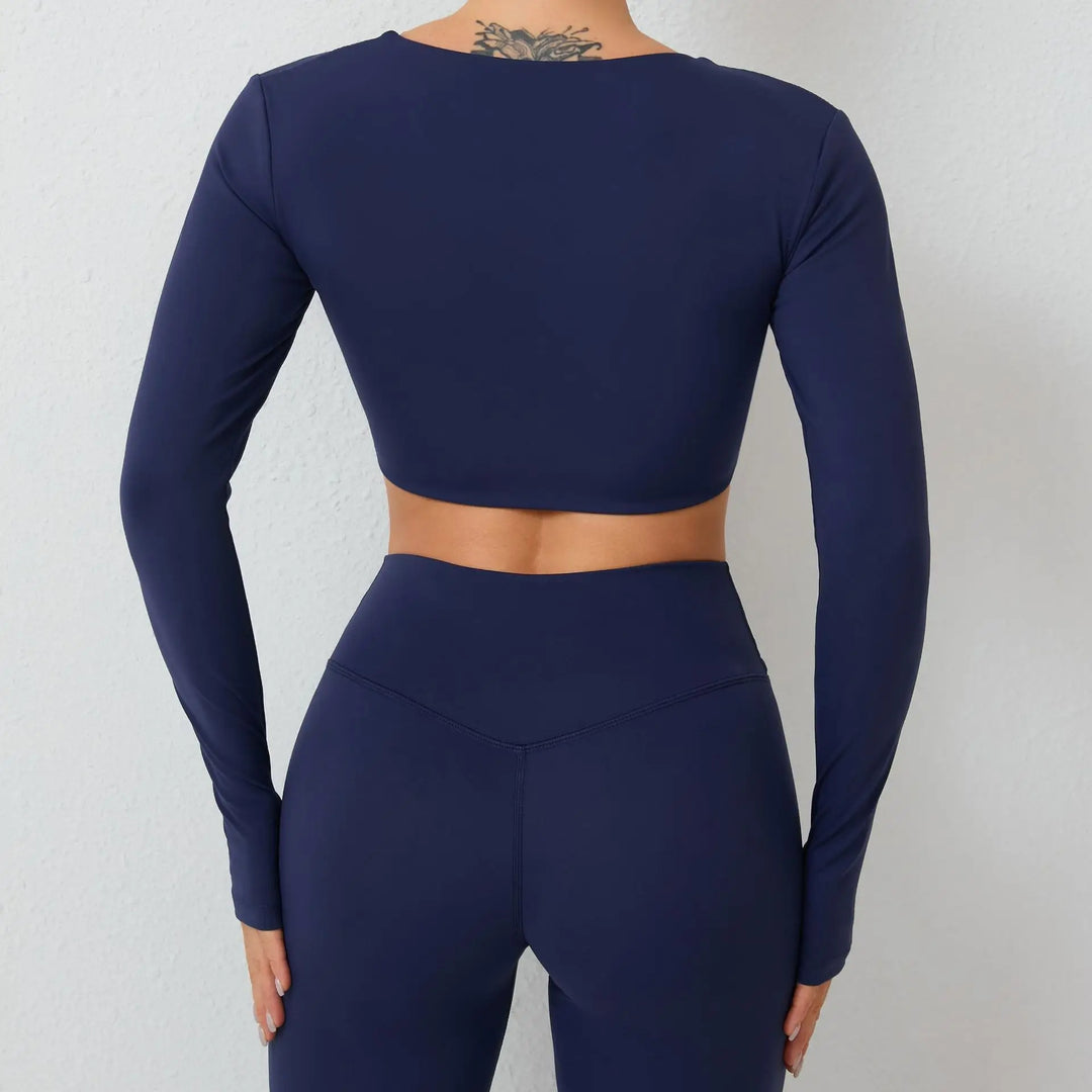 Seamless Ultra Soft Long Sleeve Yoga Crop Removable Pads