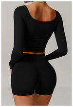 Load image into Gallery viewer, Performance Contour Knit Long Sleeve Yoga Top Nylon Spandex
