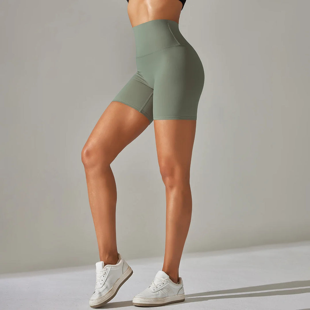 Luxurious High Waist Breathable Yoga Shorts Contour