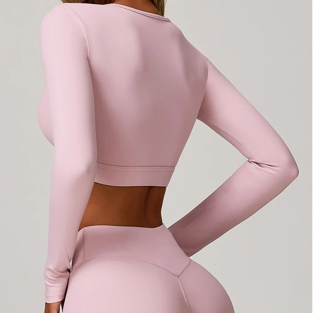 Sculpted Performance Long Sleeve Yoga Top Breathable