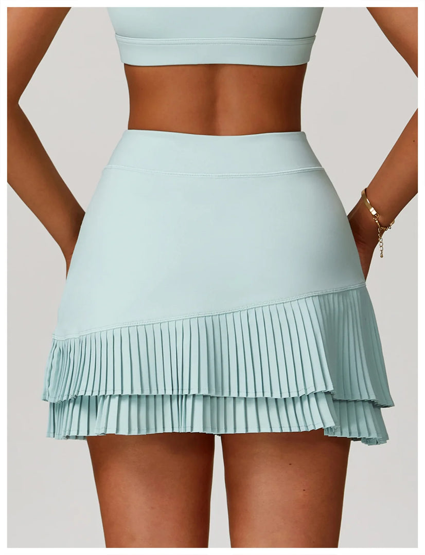 Elite Contoured Waist Pleated Tennis Skirt With Pockets