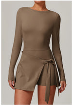 Load image into Gallery viewer, Backless Long Sleeve Contoured Bodysuit Jumpsuit
