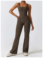 Load image into Gallery viewer, Contoured Back Zip Jumpsuit With Seamless Performance
