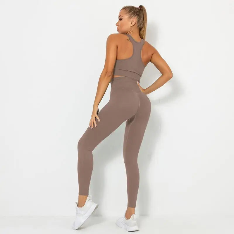 Seamless Contour Two Piece Yoga Set Performance Wear