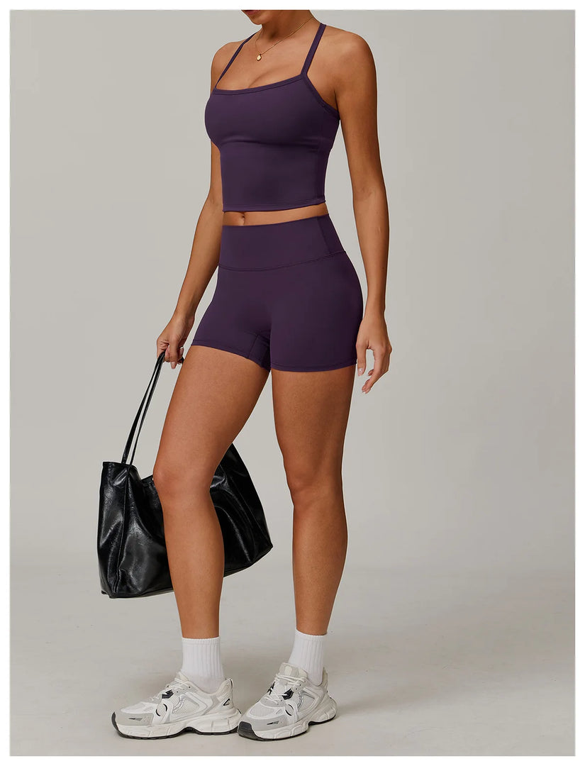Running High Waist Contoured Scrunching Shorts Nylon