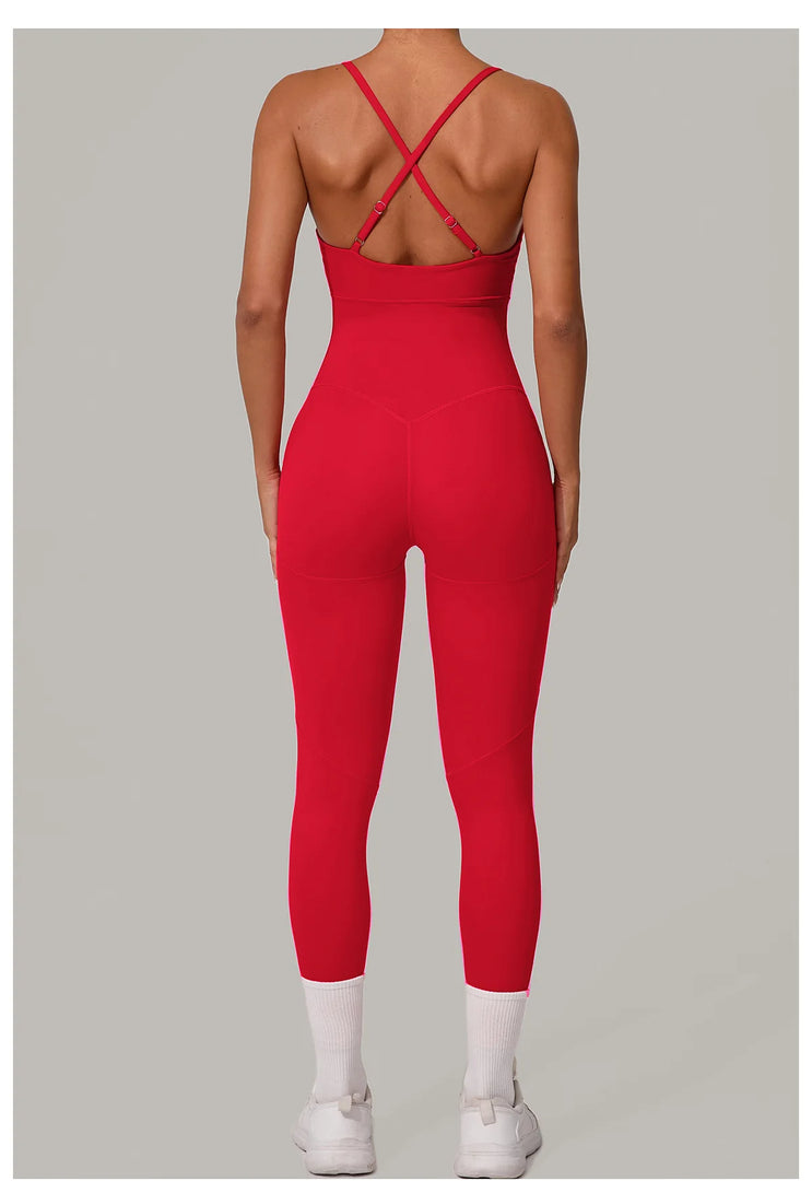 Luxe Sleeveless Yoga Jumpsuit Nylon Spandex