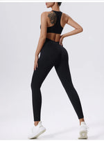 Load image into Gallery viewer, Zippered Contoured One-Piece Yoga Set Performance Wear
