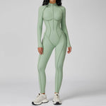 Load image into Gallery viewer, Seamless Zippered Yoga Jumpsuit With High Elasticity
