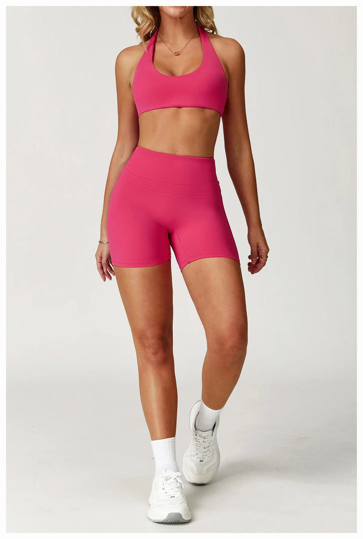 Contour Seamless Yoga Bra Hanging Neck Nylon Spandex