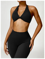 Load image into Gallery viewer, Breathable Contoured Nylon Halter Bralette With Twist
