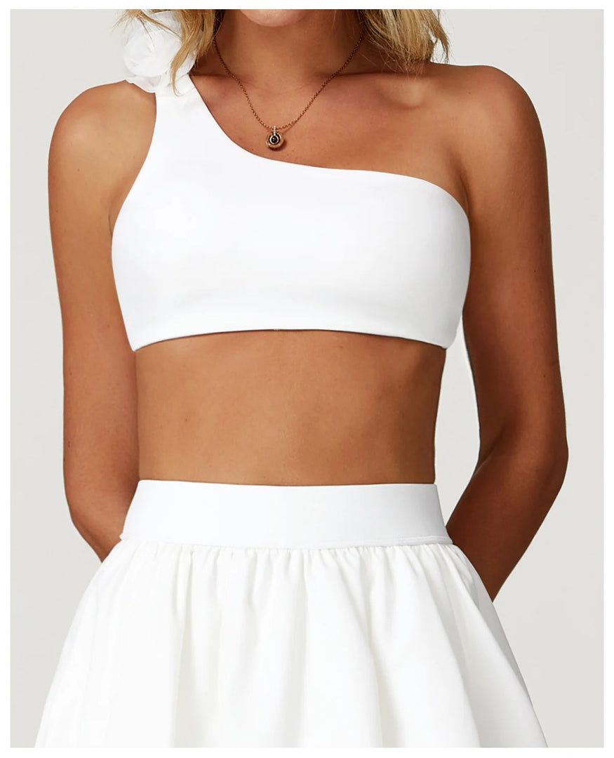 One Shoulder Seamless Contour Sports Bra Performance