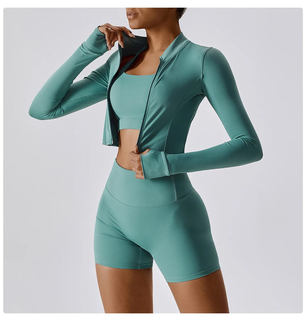 Three Piece Contoured Yoga Set Athleisure Signature