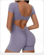 Load image into Gallery viewer, Backless Contour Jumpsuit Breathable Performance Nylon
