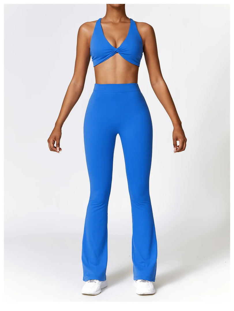 Contoured Flared Leggings With High Waist Silhouette